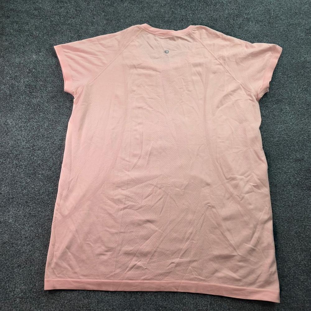Lululemon Swiftly Tech SS 2.0 Shirt Pink Workout Running Top Size 12 Womens - Picture 6 of 9